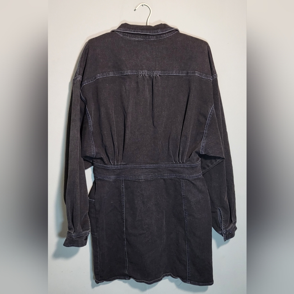 Free People Black Denim Mini Dress - Picture 4 of 11